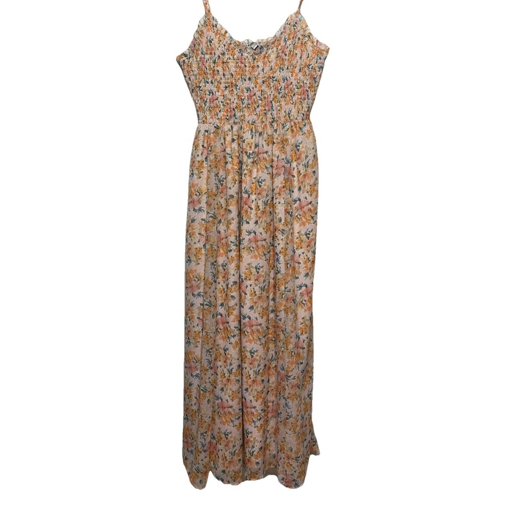 Patrons of‎ Peace Fit And Flare Floral Print Sheer Dress with Slip Size M EUC
